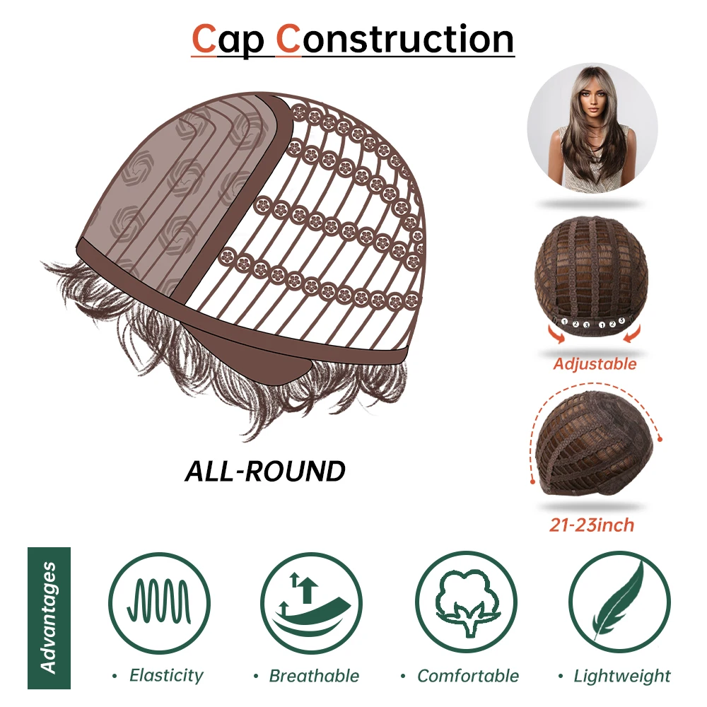 Long-Layered-Straight-Wigs-with-Bangs-Ombre-Grey-Brown-Highlight-Synthetic-Wigs-for-Women-Daily-Use-4