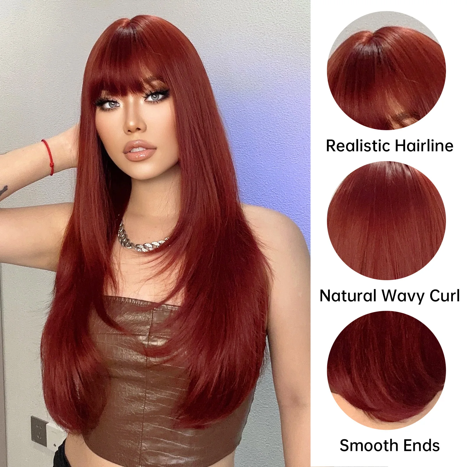 Long-Loose-Wave-Wigs-with-Bangs-Wine-Red-Colorful-Daily-Synthetic-Fake-Hair-for-Women-Soft-4