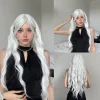Long Water Wave Wigs for Women White Platinum Cosplay Synthetic Hair with Bangs Daily Party Use Natural Soft Wigs Heat Resistant