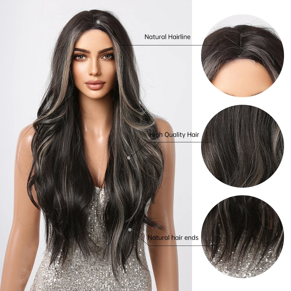 Long-Wavy-Lace-Wigs-for-Women-Natural-Black-Highlight-Grey-Daily-Soft-Synthetic-Wigs-Party-High-4