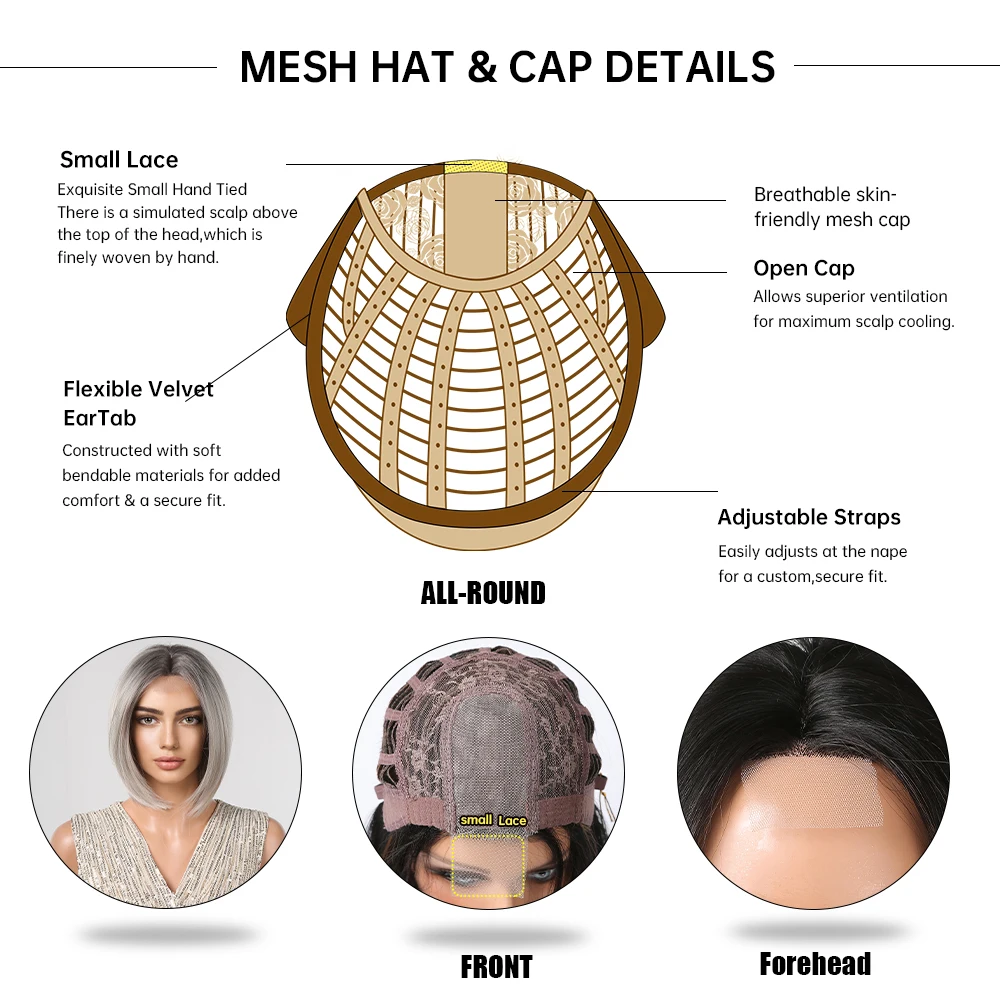 Short-Middle-part-Silvery-Wigs-for-Women-Straight-Lace-Daily-Party-Synthetic-Hair-Natural-Silky-High-5