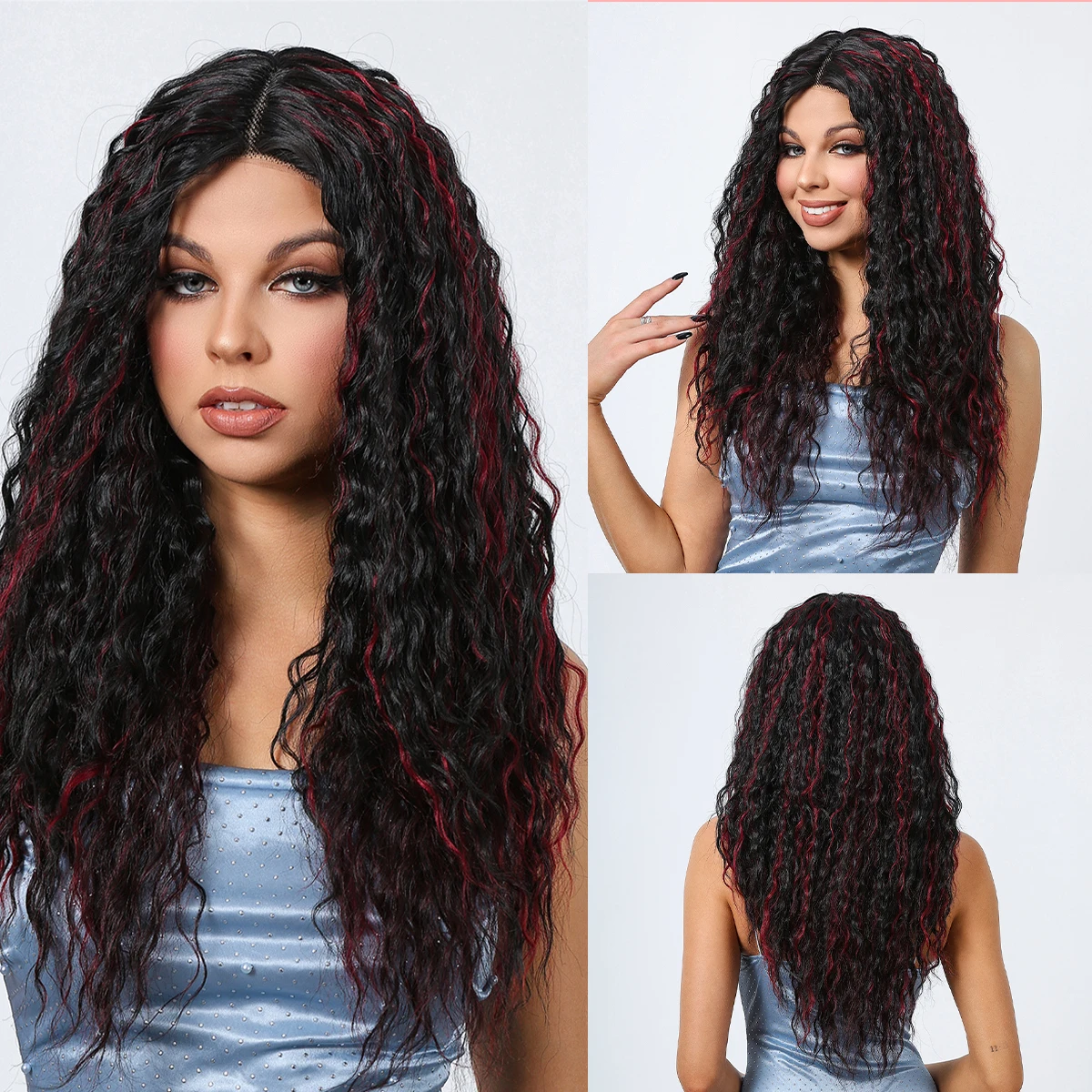Water-Wave-Long-Lace-Wigs-Natural-Black-Highlight-Red-Wigs-for-Women-Daily-Party-Curly-Halloween