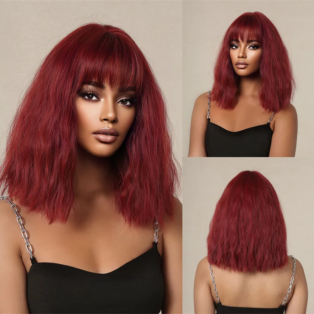 Wine-Red-Curly-Afro-Wigs-for-Black-Women-Shoulder-Length-Fluffy-Wavy-Burgundy-Wig-with-Bangs